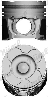 High-Performance Engine Piston Design - Cross-Section and Top View